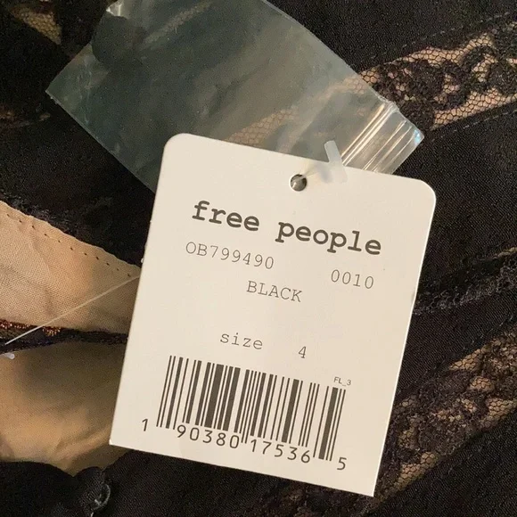 NWT Free People Elle Lace Shadow Stripe Minidress - Picture 6 of 6